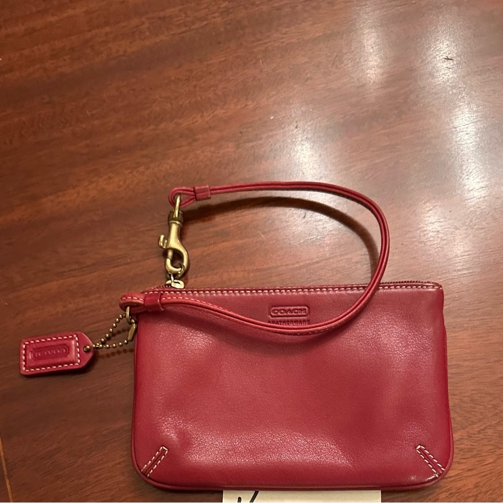 Coach Red Leather Wristlet